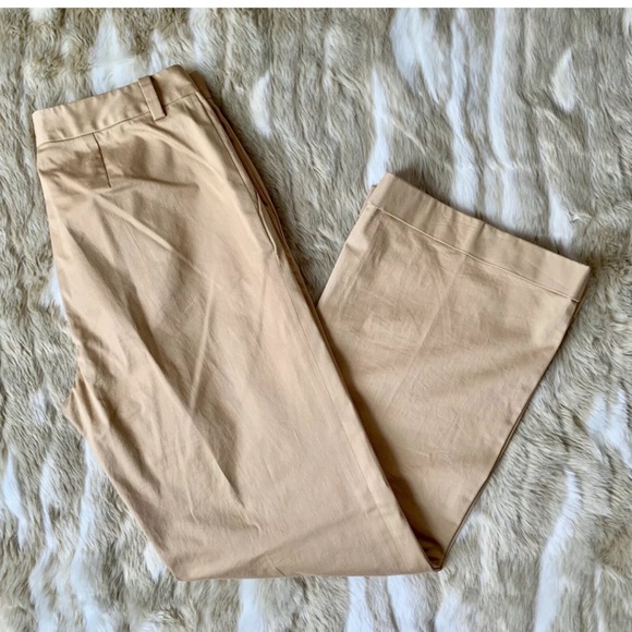 RALPH LAUREN Tan Wide Leg Cuffed Dress Pants - Picture 2 of 4